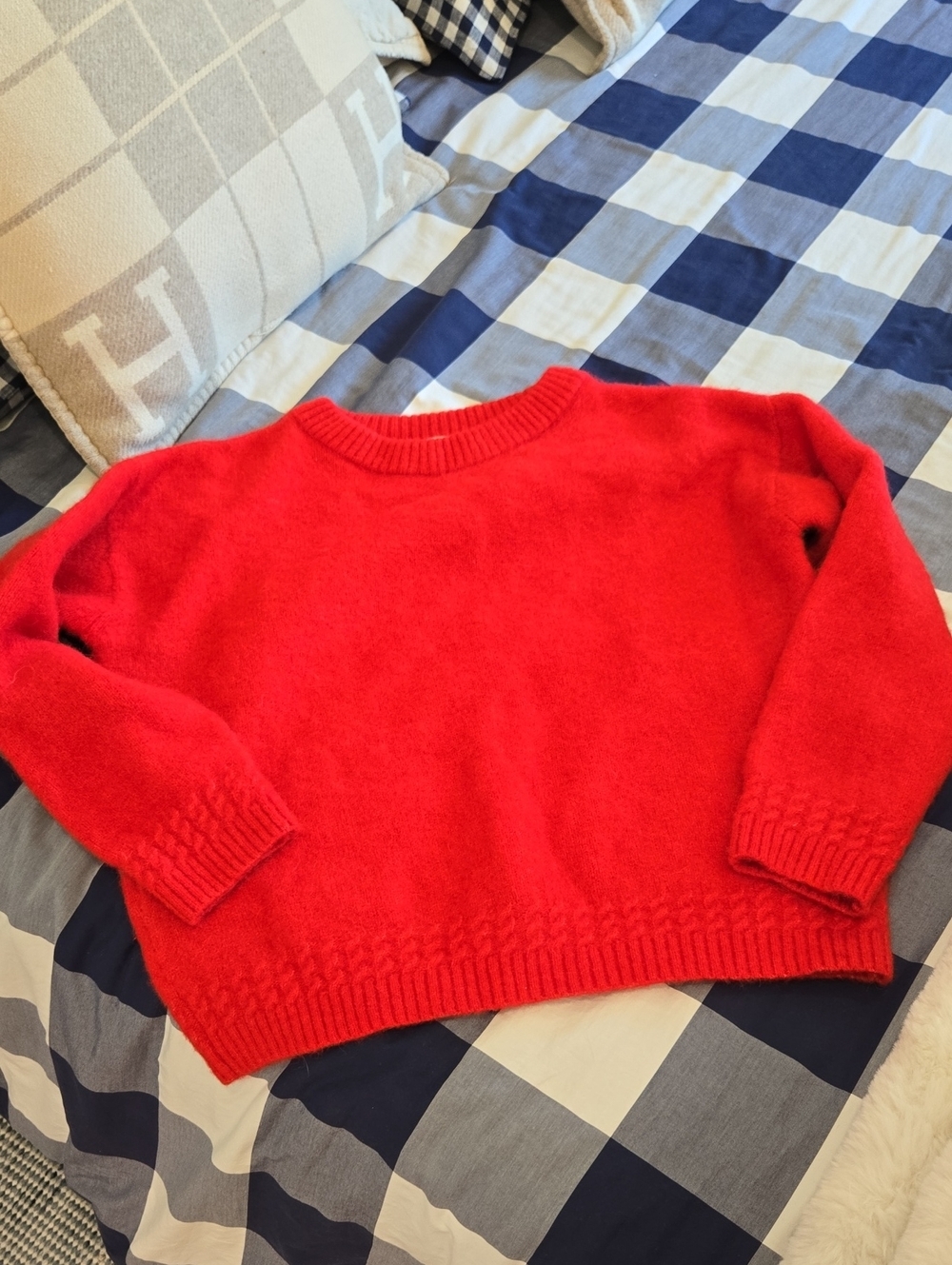 Sezane Amiel Sweater, Cozy Crewneck Sweater in Red, Alpaca Blend, GUC, Quiet Lux